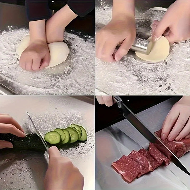 316 Stainless Steel Cutting Board Rolling Baking Board Household Meat Cutter Kitchen Rolling Board - Durable Kitchenware