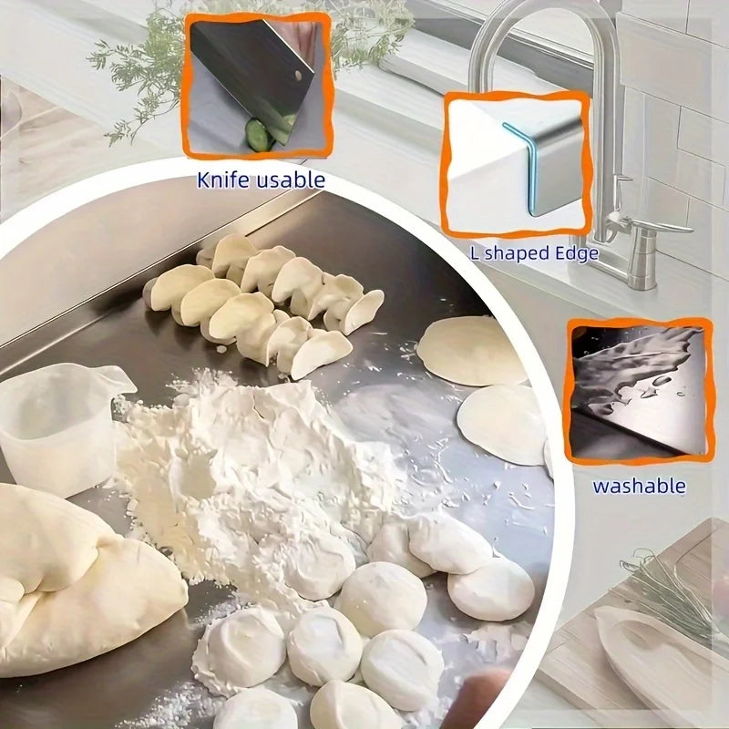 316 Stainless Steel Cutting Board Rolling Baking Board Household Meat Cutter Kitchen Rolling Board - Durable Kitchenware