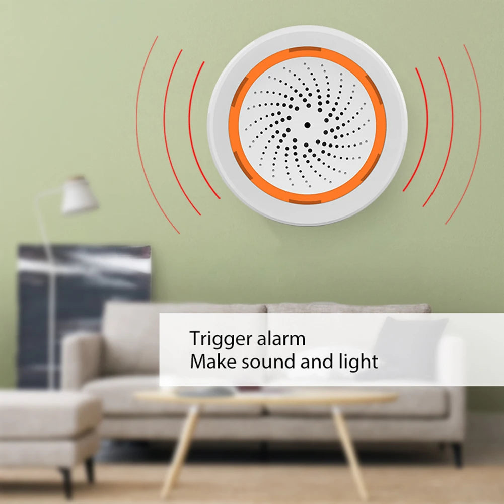 Smart Siren Alarm Tuya Zigbee Sound Light Sensor Smart Alarm Siren App Remote Control Home Security Protection System