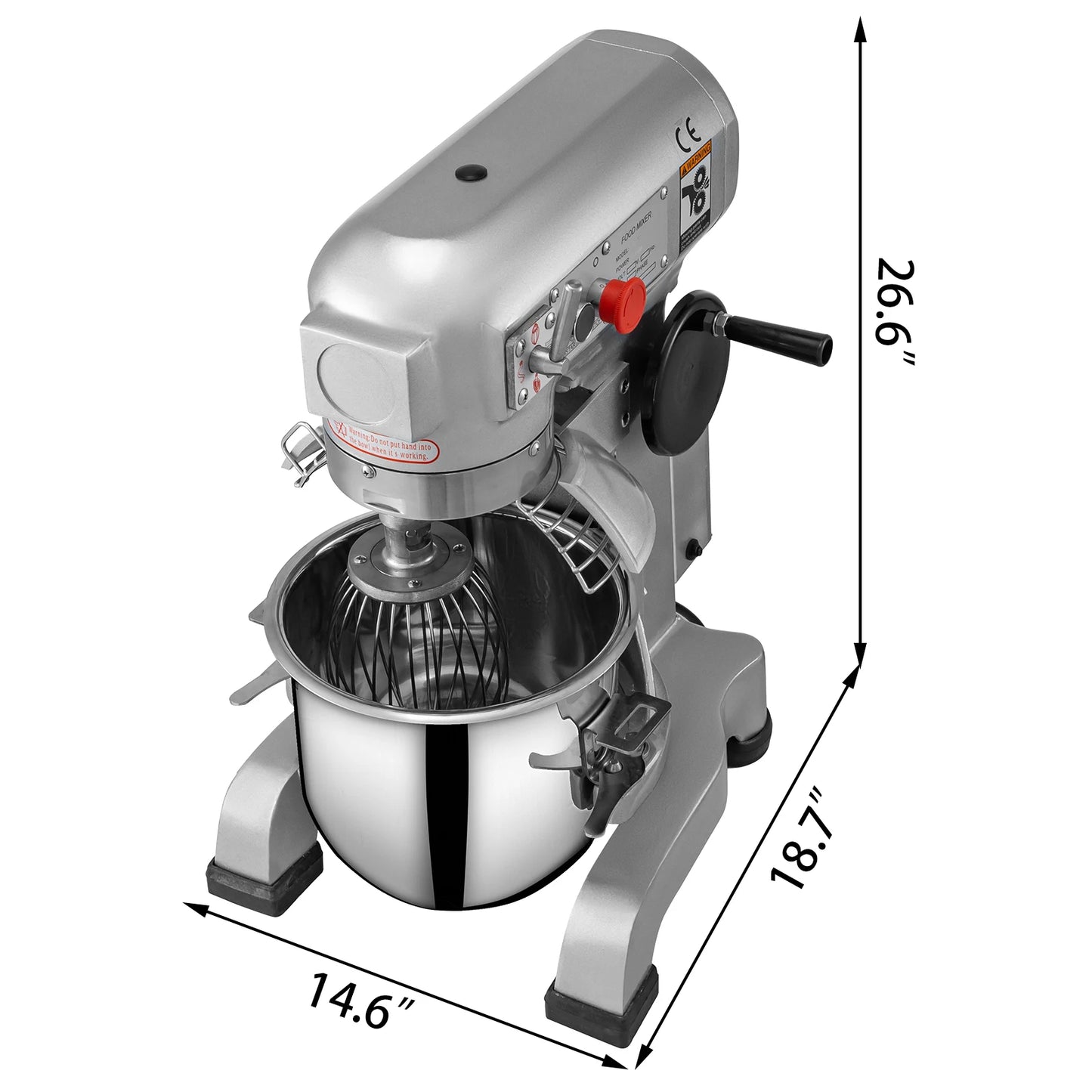 SucceBuy 10-30L Electric Dough Machine Stainless Steel Commercial Cream Egg Whisk Mixer Processor Kitchen Food Stand Blender