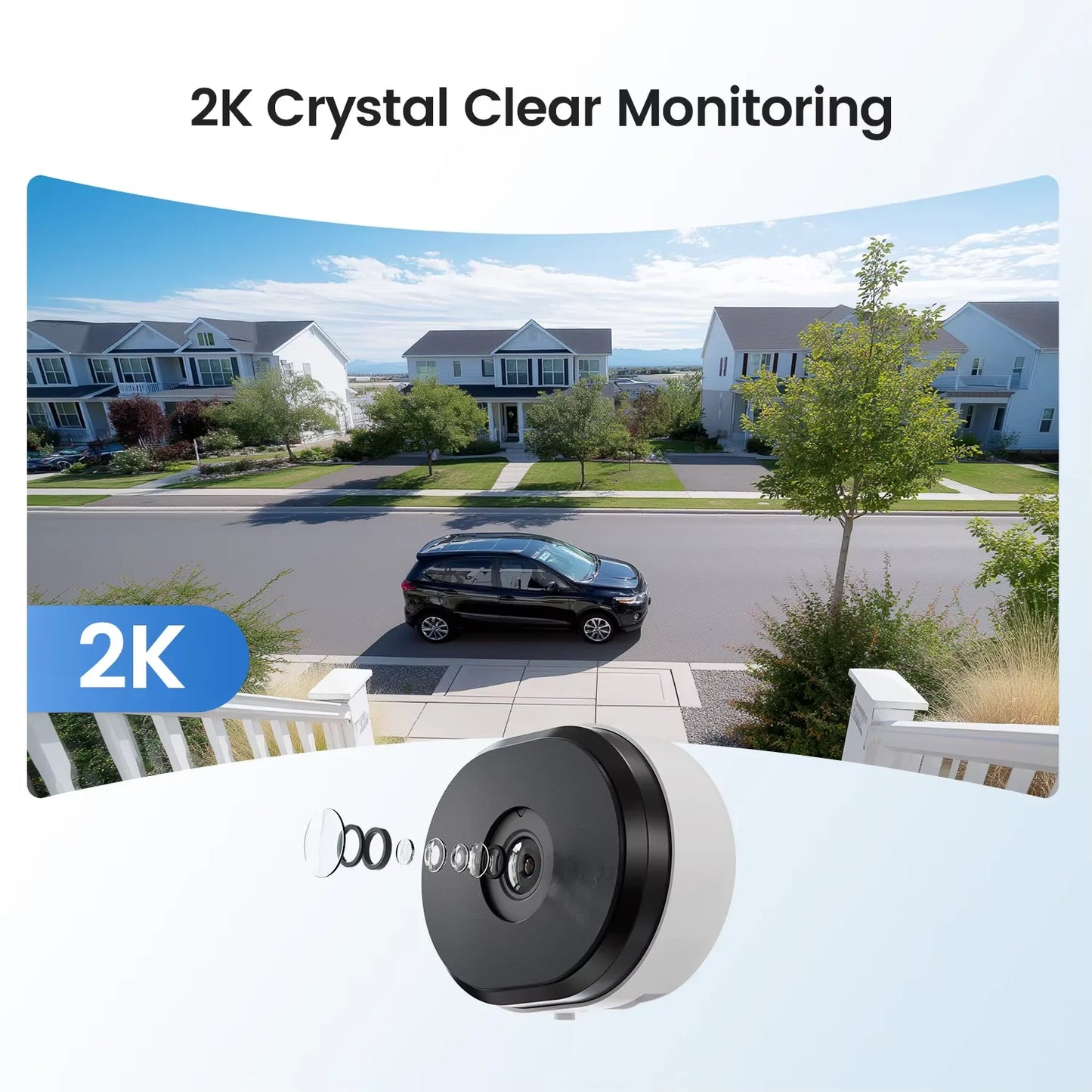 ZOSI C680 3MP Window WiFi Surveillance Camera Plug-in Full Color Night Vision  Indoor 2K IP Security Camera for Home