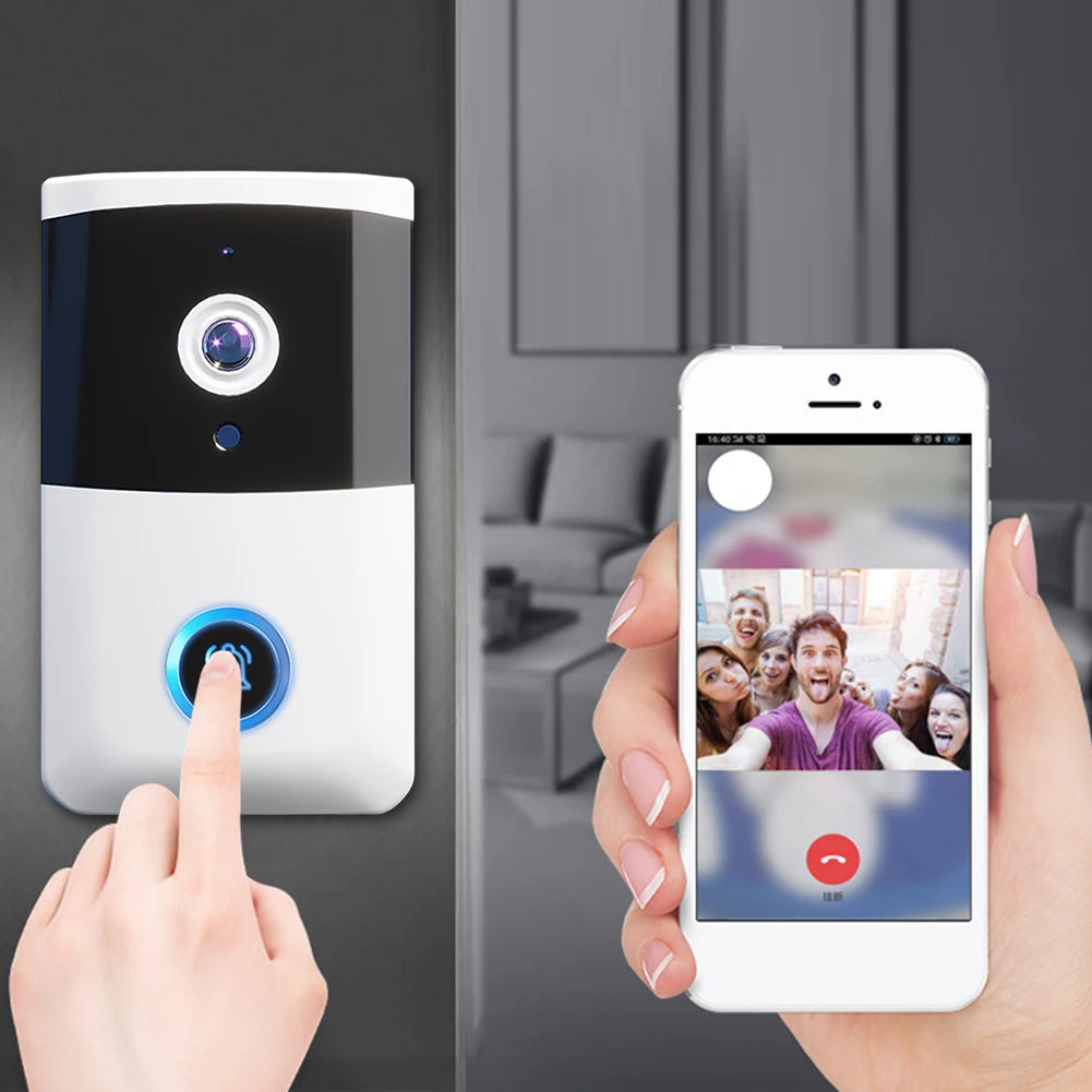 WiFi Doorbell Camera IR Night Vision Visual Doorbell Two-way Audio Home Door Bell for Home Security Alarm System