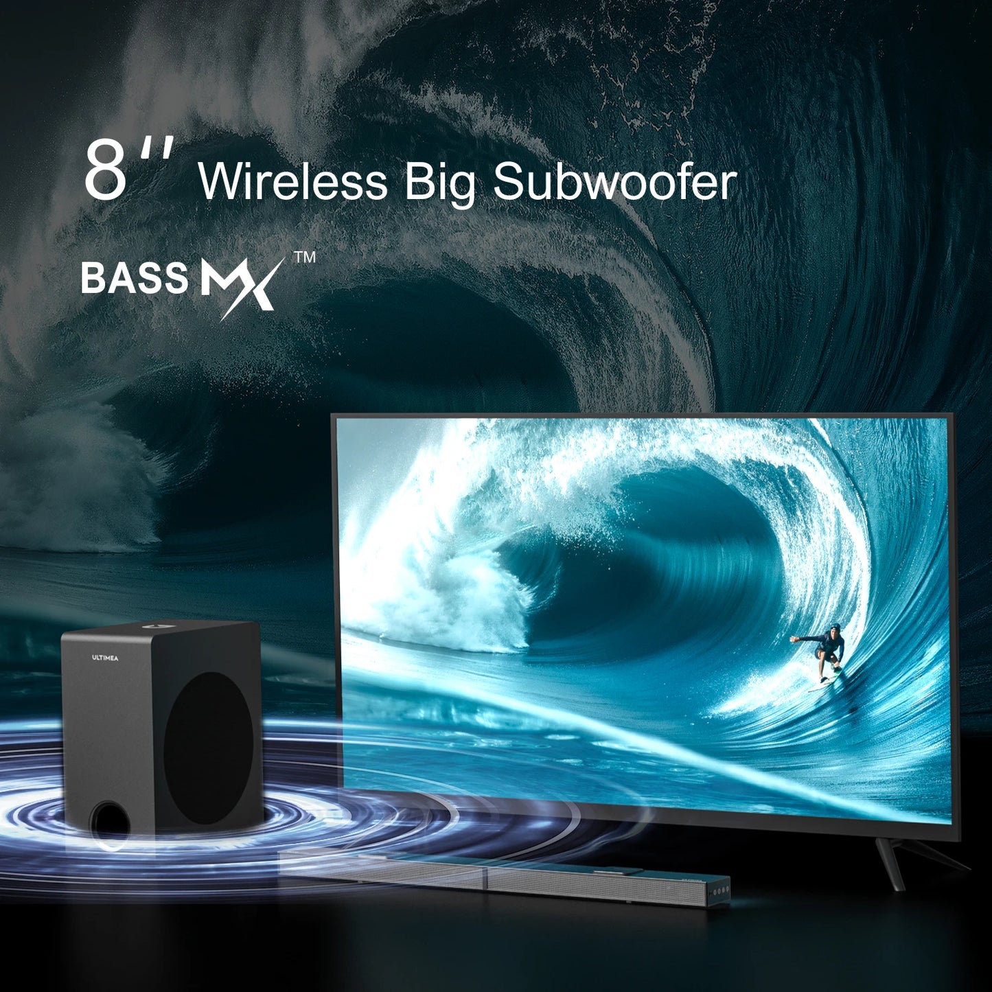 ULTIMEA 5.1.2 Dolby Atmos Soundbar for Smart TV, 520W Home Theater Surround System with 8"Wireless Subwoofer, 4K HDR Passthrough