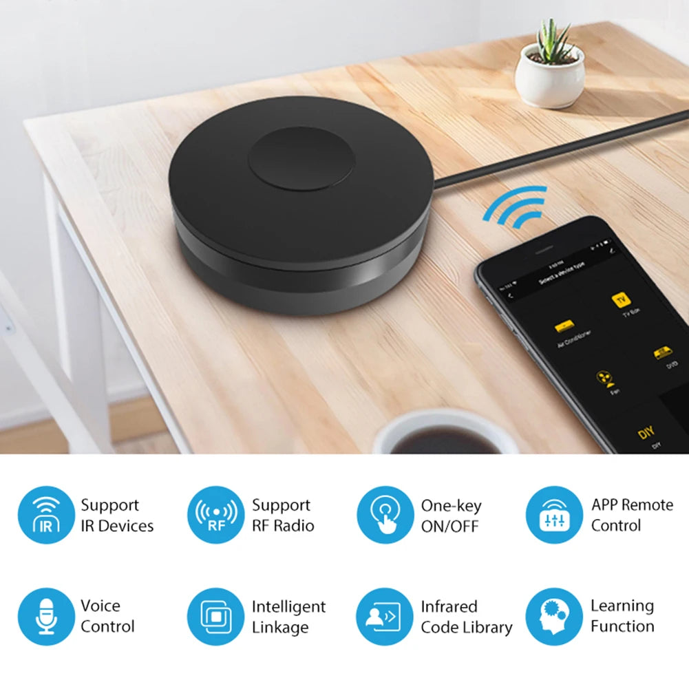Tuya WiFi IR RF Remote Control Support for  Alexa Google Assistant Universal Controller for Air Conditioner TV Appliances