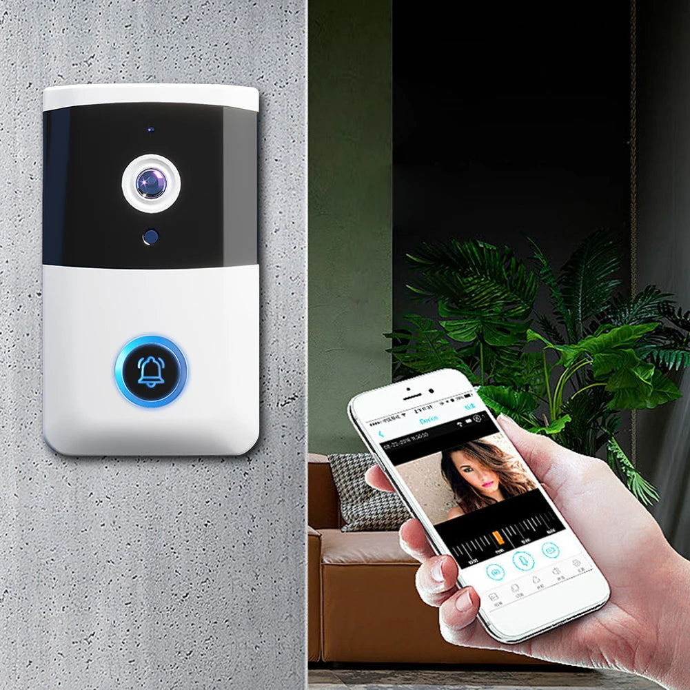 WiFi Doorbell Camera IR Night Vision Visual Doorbell Two-way Audio Home Door Bell for Home Security Alarm System